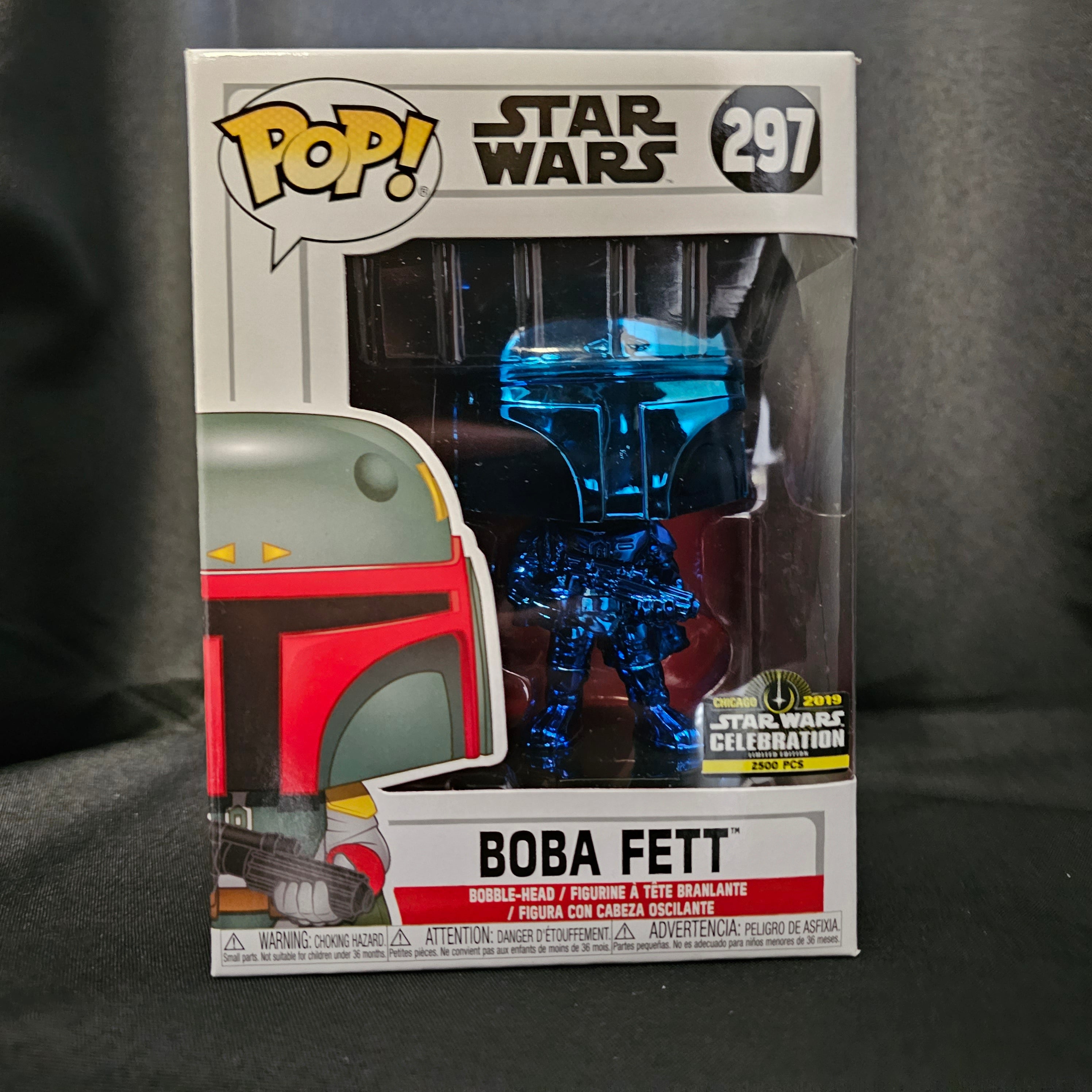 Star Wars Pop! Vinyl Figure Boba Fett [Blue Chrome] [Star Wars Celebration 2019] [297] - Fugitive Toys