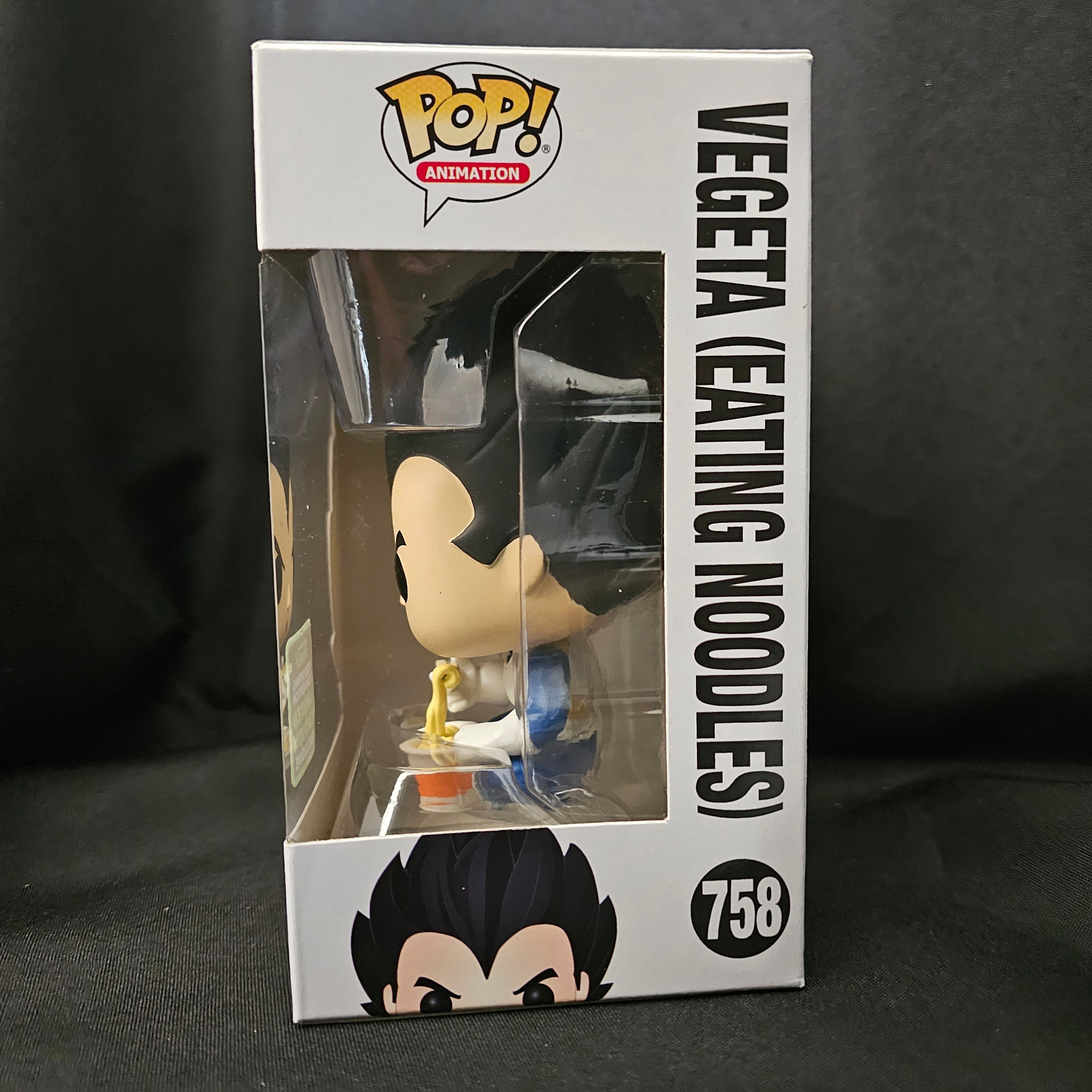 Dragon Ball Z Pop! Vinyl Figure Vegeta (Eating Noodles) [ECCC Shared Sticker] [758] - Fugitive Toys