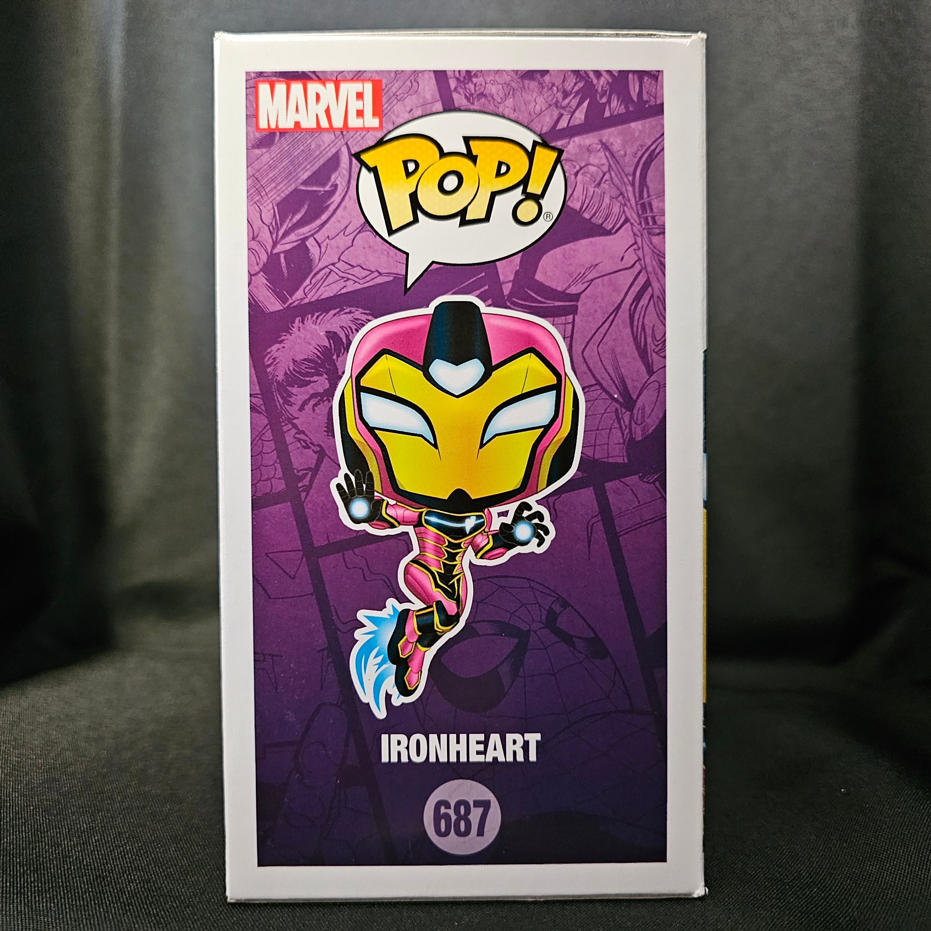 Marvel Pop! Vinyl Figure Ironheart [GITD Chase] [Pop In A Box] [687] - Fugitive Toys