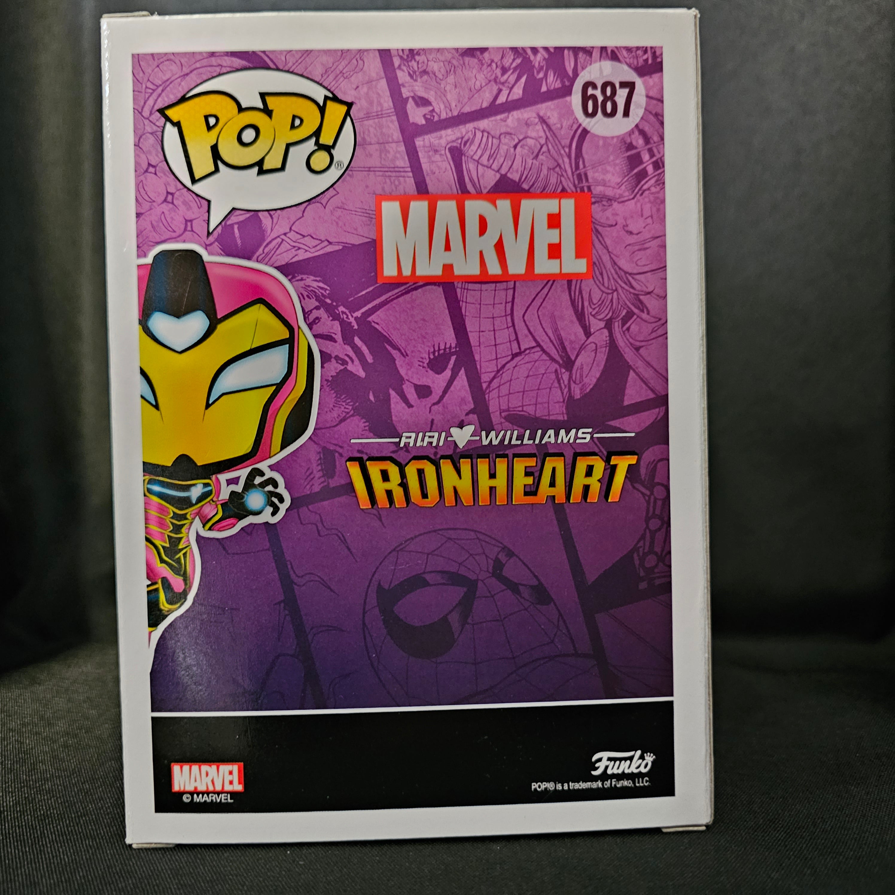 Marvel Pop! Vinyl Figure Ironheart [GITD Chase] [Pop In A Box] [687] - Fugitive Toys