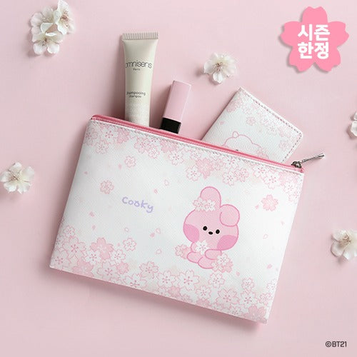 BT21 Cherry Blossom Minini Zipper Pouch - Cooky - Fugitive Toys