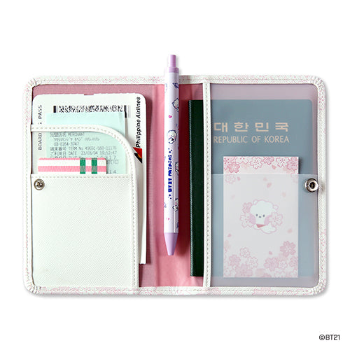 BT21 Cherry Blossom Minini Passport Cover - Tata - Fugitive Toys