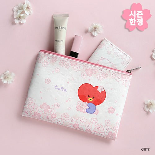 BT21 Cherry Blossom Minini Zipper Pouch - Tata - Fugitive Toys