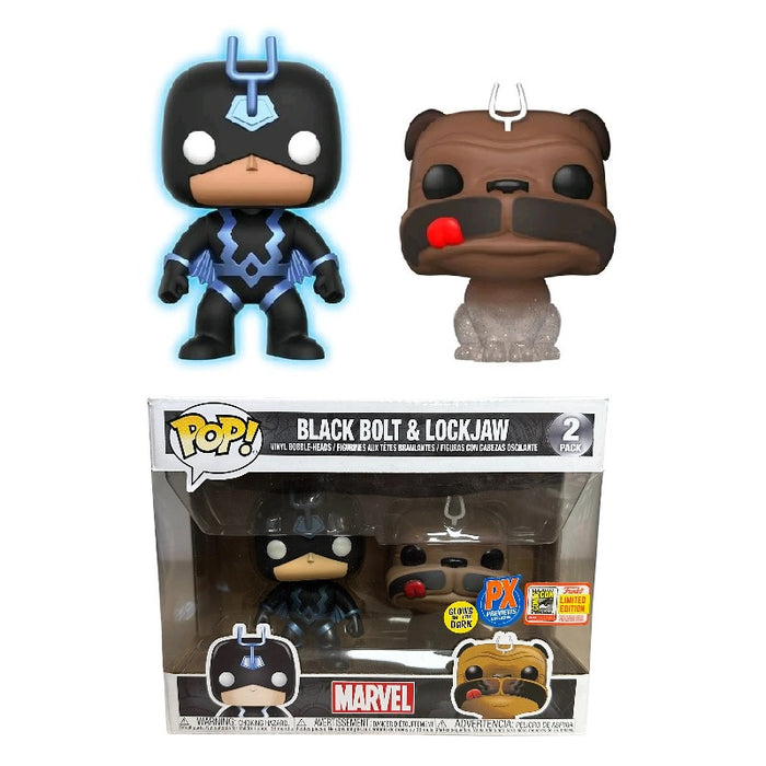 Marvel Inhumans Pop! Vinyl Figure Black Bolt [Glow] and Lockjaw [Teleporting] [SDCC 2018] [2-pack]