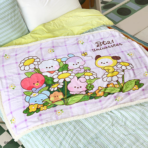 BT21 Minini Flower Fleece Blanket - Fugitive Toys