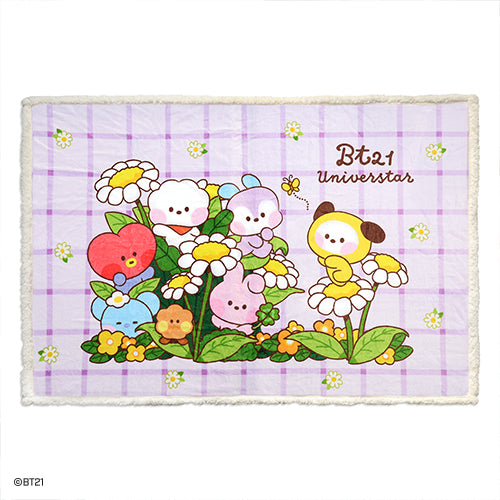 BT21 Minini Flower Fleece Blanket - Fugitive Toys