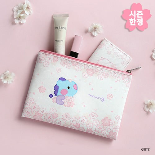 BT21 Cherry Blossom Minini Zipper Pouch - Mang - Fugitive Toys