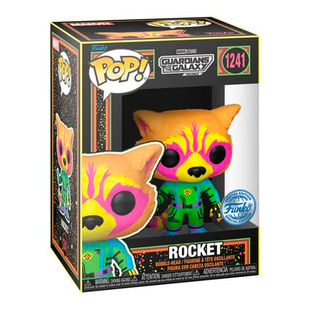 Fugitive Toys Funko Marvel Guardians of the Galaxy Vol. 3 Pop! Vinyl Figure Rocket (Blacklight)(SE)[1241]