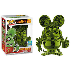 Icons Pop! Vinyl Figure Rat Fink (Green Chrome) (2019 Summer Exclusive) [15] - Fugitive Toys