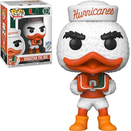 College Mascots Pop! Vinyl Figure Sebastian the Ibis (University of Miami) [12] - Fugitive Toys