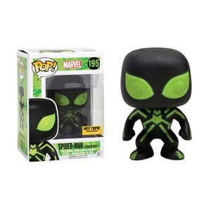 Spider-Man Pop! Vinyl Figures Glow in the Dark Spider-Man in Stealth Suit [195] - Fugitive Toys