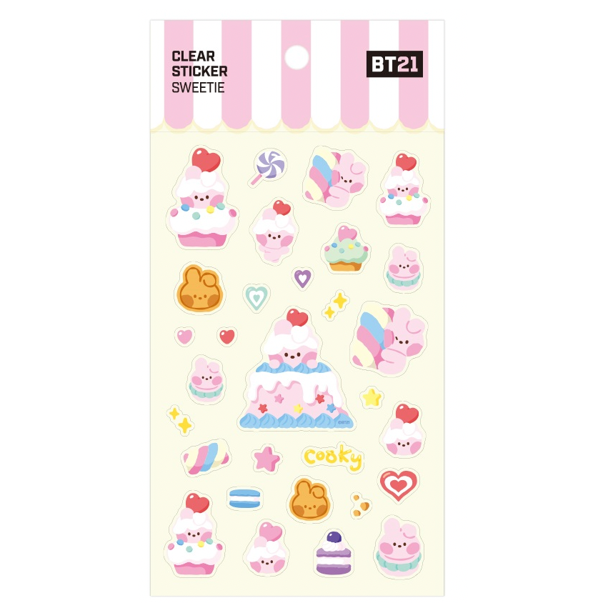 BT21 Sweetie Clear Sticker Sheet Cooky