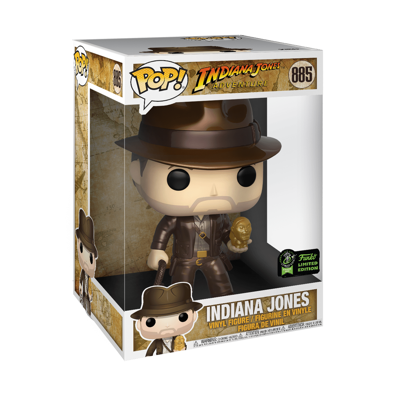 Disney Pop! Vinyl Figure Indiana Jones with Idol Metallic [10 Inch] [ECCC Exclusive] [885] - Fugitive Toys