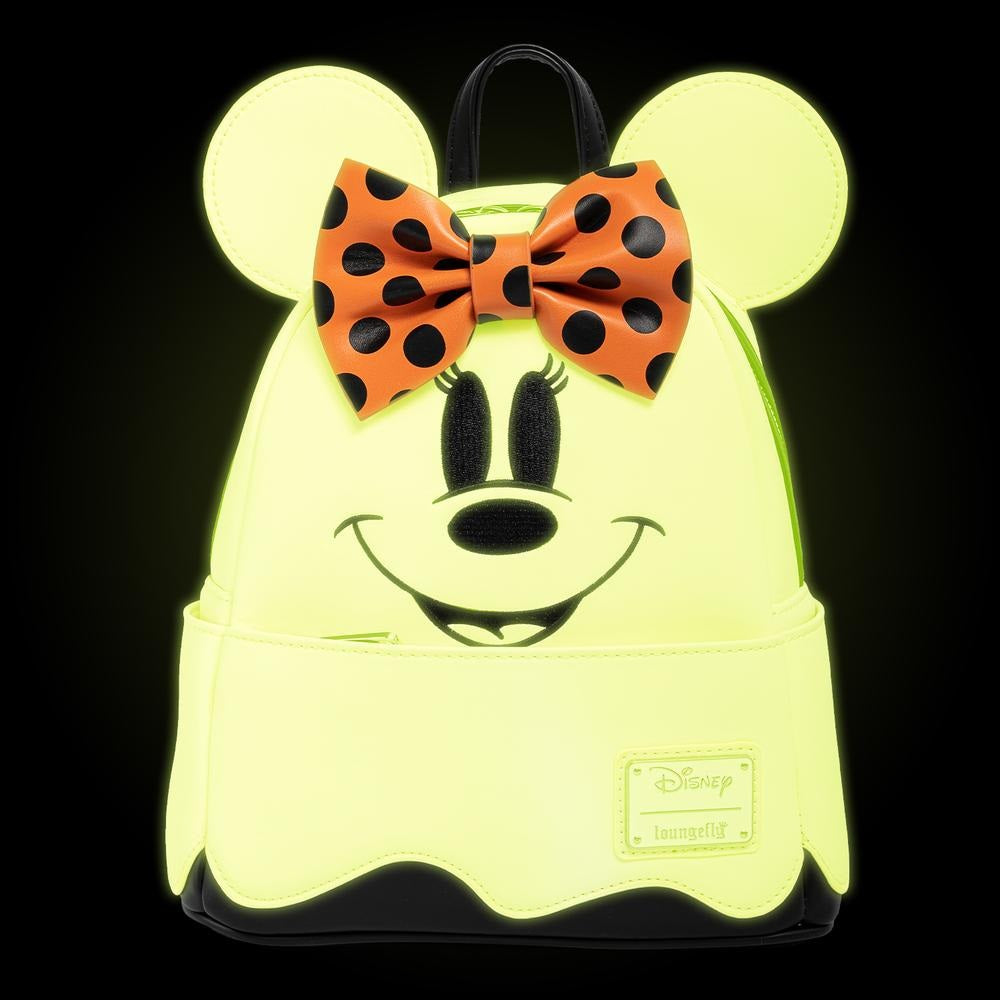 Loungefly x Disney Ghost Minnie Glow in the Dark Cosplay Mini Back Pack - Fugitive Toys