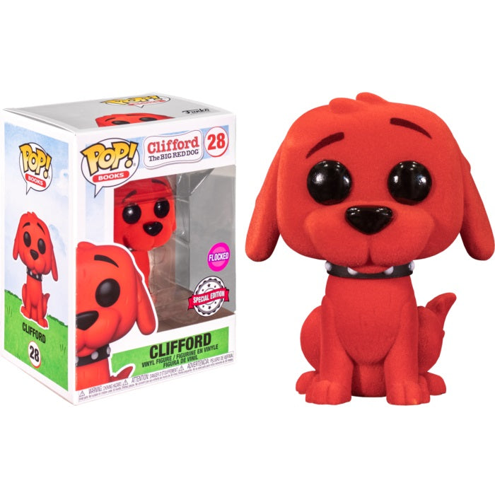 Books Pop! Vinyl Figure Clifford The Big Red Dog (Flocked) [28] - Fugitive Toys