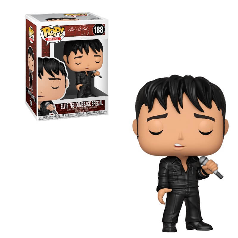 Rocks Pop! Vinyl Figure Elvis '68 Comeback Special [188] - Fugitive Toys