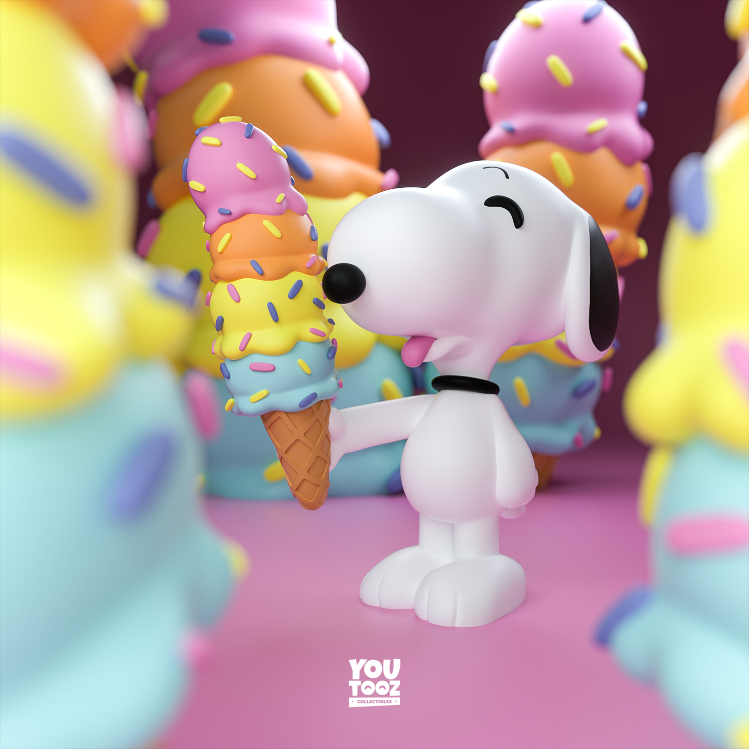 Youtooz x Peanuts Vinyl Figure Ice Cream Snoopy [2021 SDCC] - Fugitive Toys