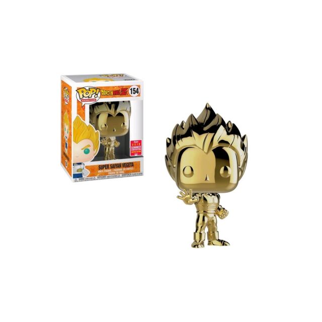 Dragon Ball Z Pop! Vinyl Figure Super Saiyan Vegeta (Gold Chrome) (Summer 2018 Convention) [154] - Fugitive Toys