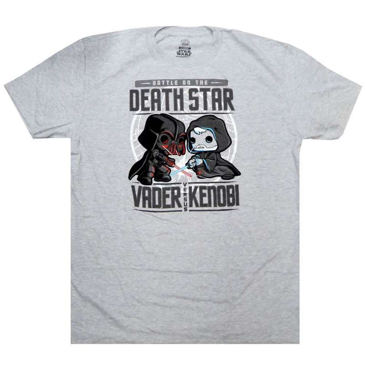 Star Wars Pop! Tees Battle on the Death Star Sport Grey - Large - Fugitive Toys